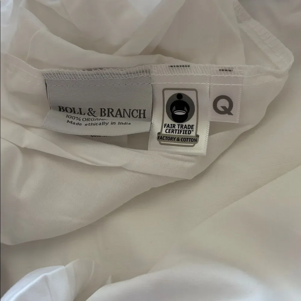 NWT Boll & Branch Organic Signature colorblock sheet set White Pewter